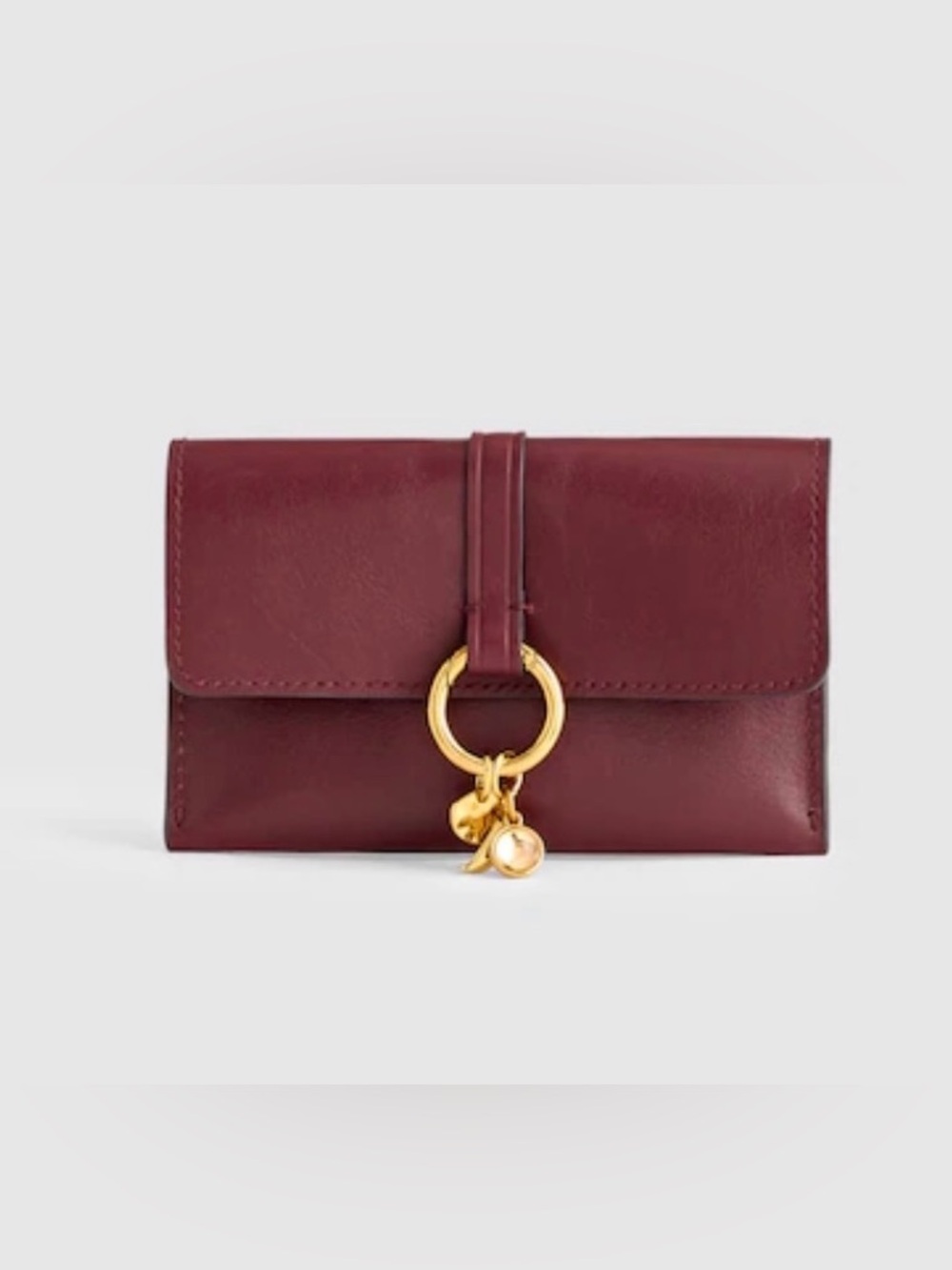 Madewell The Ring Charm Leather Wallet Sangria